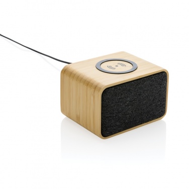 Logo trade promotional items picture of: RCS Rplastic 3W speaker with bamboo 5W wireless