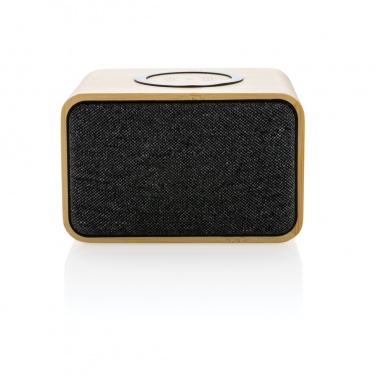 Logo trade promotional item photo of: RCS Rplastic 3W speaker with bamboo 5W wireless