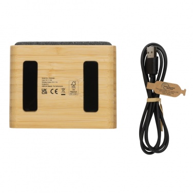 Logo trade promotional giveaways picture of: RCS Rplastic 3W speaker with bamboo 5W wireless