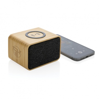 Logotrade corporate gift image of: RCS Rplastic 3W speaker with bamboo 5W wireless