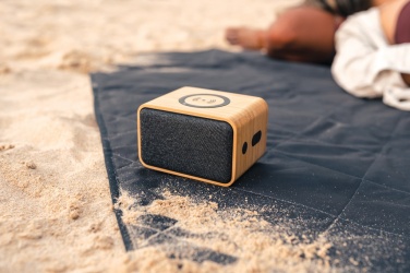 Logo trade promotional gifts image of: RCS Rplastic 3W speaker with bamboo 5W wireless