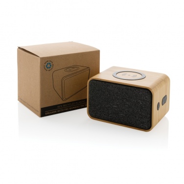 Logo trade advertising product photo of: RCS Rplastic 3W speaker with bamboo 5W wireless