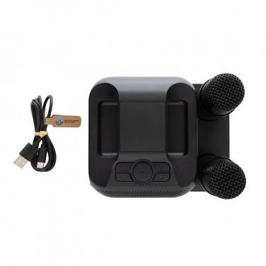 Logo trade corporate gifts image of: Singvibe RCS recycled plastic karaoke set with double mic