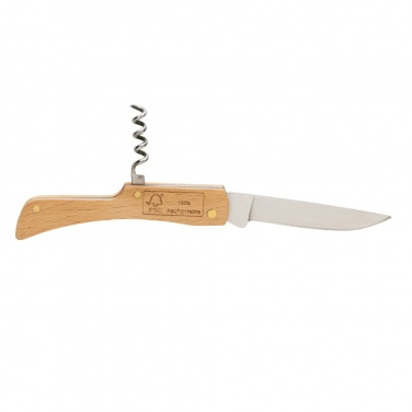 Logo trade promotional giveaways picture of: Wooden knife with bottle opener