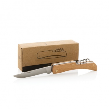 Logo trade promotional gift photo of: Wooden knife with bottle opener