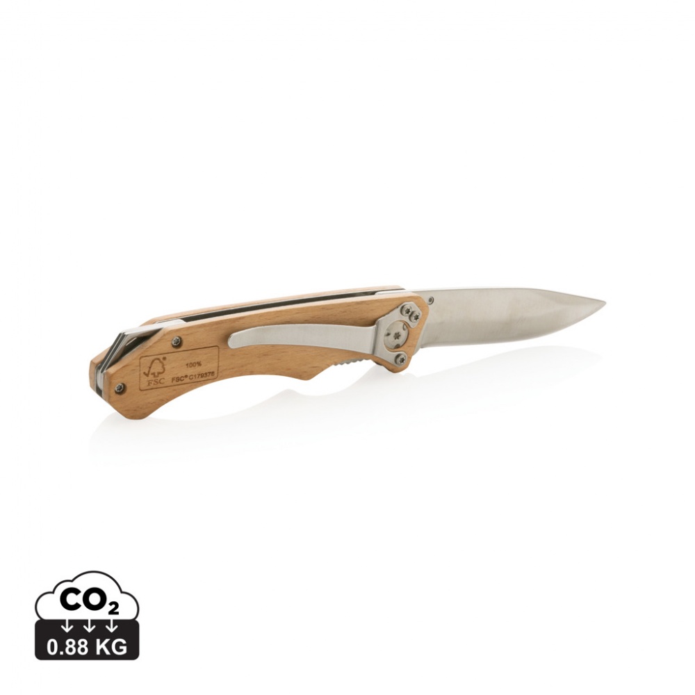 Logo trade promotional products image of: Wooden outdoor knife