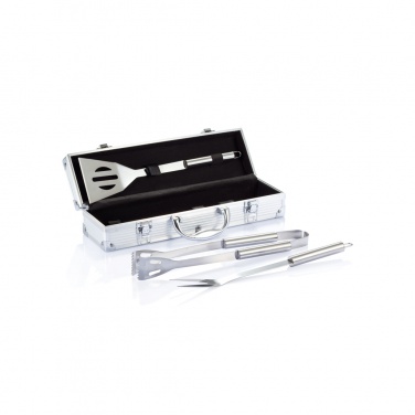 Logo trade corporate gifts image of: 3 pcs barbecue set in aluminium box