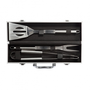 Logo trade promotional giveaways picture of: 3 pcs barbecue set in aluminium box