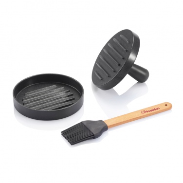 Logotrade advertising product picture of: BBQ set with hamburger press and brush