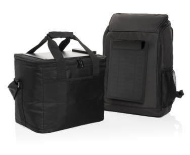 Logotrade promotional gift picture of: Pedro AWARE™ RPET deluxe cooler bag with 5W solar panel