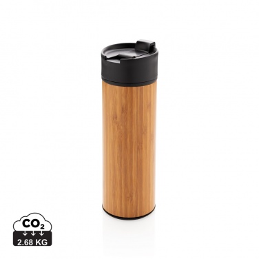 Logo trade advertising product photo of: Bogota vacuum bamboo coffee mug