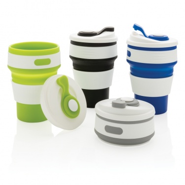 Logo trade promotional giveaways image of: Foldable silicone cup