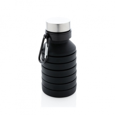 Logo trade promotional merchandise picture of: Leakproof collapsible silicone bottle with lid