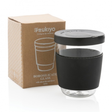 Logotrade business gift image of: Ukiyo borosilicate glass with silicone lid and sleeve