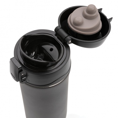 Logo trade promotional giveaways image of: Metallic easy lock vacuum mug