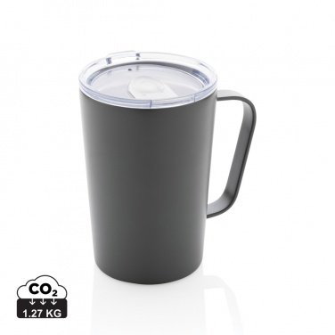 Logotrade promotional merchandise image of: RCS Recycled stainless steel modern vacuum mug with lid