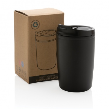 Logo trade promotional gifts image of: GRS Recycled PP tumbler with flip lid