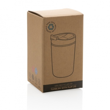 Logo trade corporate gifts image of: GRS Recycled PP tumbler with flip lid