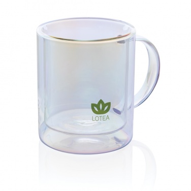 Logo trade corporate gifts image of: Deluxe double wall electroplated glass mug