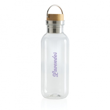 Logo trade promotional giveaways image of: RCS RPET bottle with bamboo lid and handle