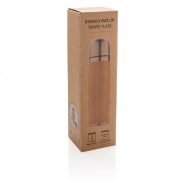 Logo trade promotional merchandise picture of: Bamboo vacuum travel flask