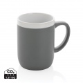 Ceramic mug with white rim 300ml, grey