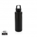 RCS certified recycled PP water bottle with handle, black