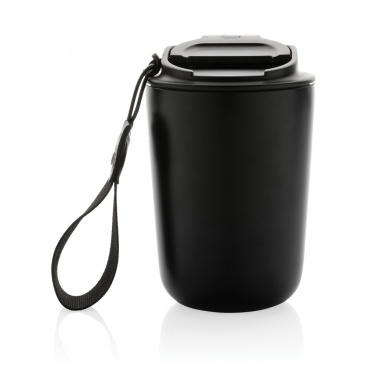 Logo trade corporate gifts image of: Cuppa RCS re-steel vacuum tumbler with lanyard