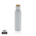 Gaia RCS certified recycled stainless steel vacuum bottle, white