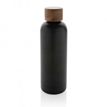 Logo trade advertising product photo of: Wood RCS certified recycled stainless steel vacuum bottle