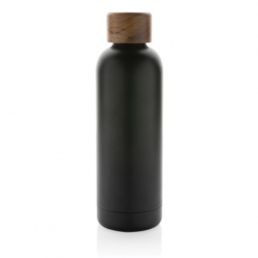 Logotrade corporate gift picture of: Wood RCS certified recycled stainless steel vacuum bottle