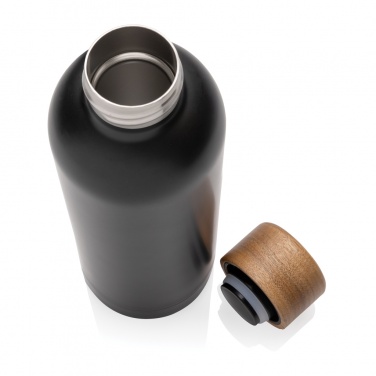 Logotrade promotional product image of: Wood RCS certified recycled stainless steel vacuum bottle