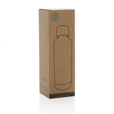 Logo trade promotional giveaways image of: Wood RCS certified recycled stainless steel vacuum bottle