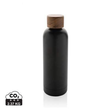 Logotrade promotional merchandise photo of: Wood RCS certified recycled stainless steel vacuum bottle