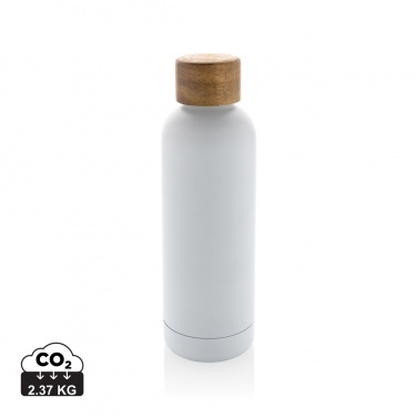 Logo trade promotional gift photo of: Wood RCS certified recycled stainless steel vacuum bottle