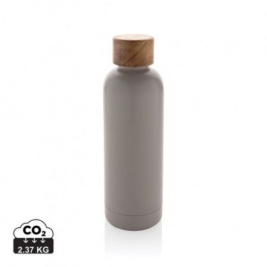 Logotrade promotional product image of: Wood RCS certified recycled stainless steel vacuum bottle