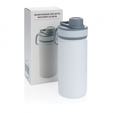 Logo trade promotional giveaways image of: Vacuum stainless steel bottle with sports lid 550ml