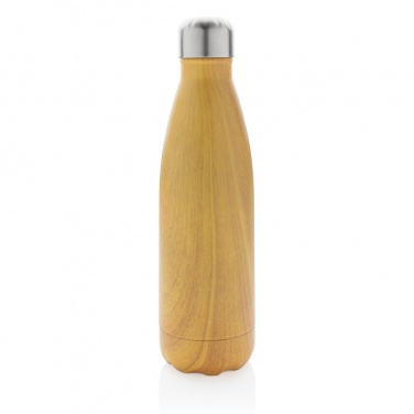 Logo trade promotional giveaways picture of: Vacuum insulated stainless steel bottle with wood print