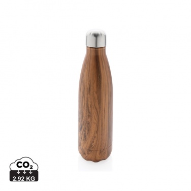 Logo trade corporate gift photo of: Vacuum insulated stainless steel bottle with wood print