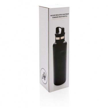 Logo trade advertising products image of: Vacuum insulated leak proof standard mouth bottle