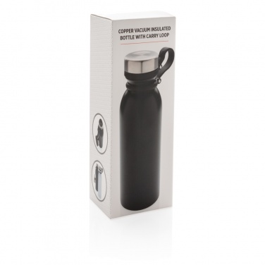 Logo trade corporate gifts image of: Copper vacuum insulated bottle with carry loop