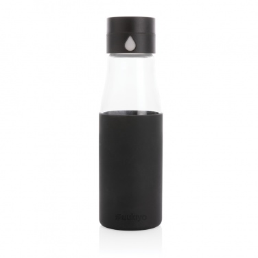 Logo trade promotional gift photo of: Ukiyo glass hydration tracking bottle with sleeve