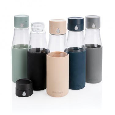 Logotrade promotional merchandise picture of: Ukiyo glass hydration tracking bottle with sleeve