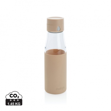 Logotrade promotional giveaway image of: Ukiyo glass hydration tracking bottle with sleeve