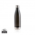 Leakproof water bottle with stainless steel lid, black