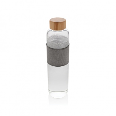 Logo trade promotional merchandise image of: Impact borosilicate glass bottle with bamboo lid