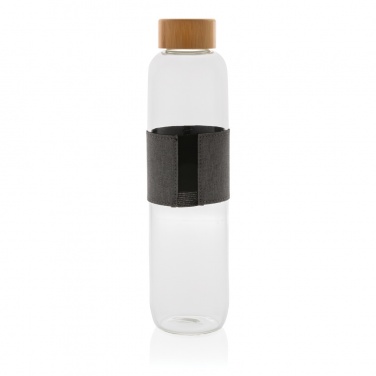 Logo trade promotional products image of: Impact borosilicate glass bottle with bamboo lid