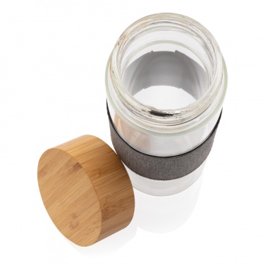 Logotrade corporate gift image of: Impact borosilicate glass bottle with bamboo lid