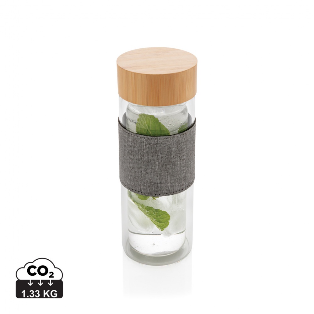 Logo trade business gift photo of: Impact double wall borosilicate glass bottle