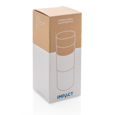 Logo trade promotional merchandise image of: Impact double wall borosilicate glass bottle